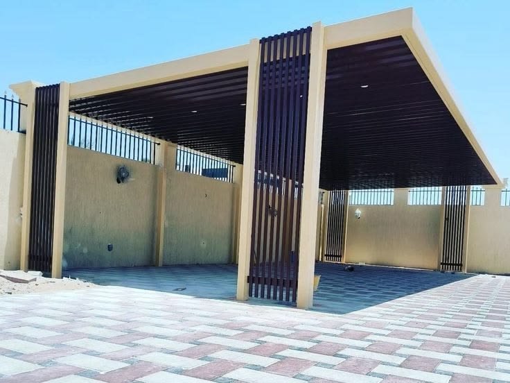 صورة توضيحية لأعمال مظلات حدائق وبرجولات